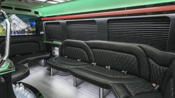 Interior of Jersey City Party Bus Company's 14 Passenger Sprinter Limousine in Jersey City
