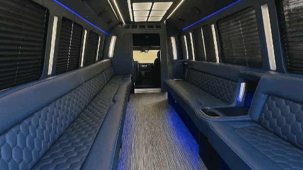 Interior of Wayne Party Bus Company's 30 Passenger Party Bus in Wayne