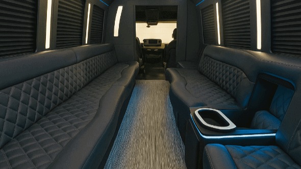 Interior of Manhattan Party Bus Company's 40 Passenger Party Bus in Manhattan