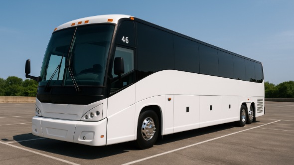 Exterior of Paterson Party Bus Company's 45 Passenger Charter Bus in Paterson