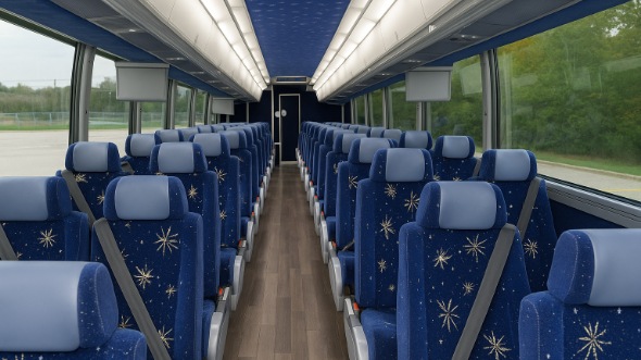 Interior of Paterson Party Bus Company's 47 Passenger Charter Bus in Paterson
