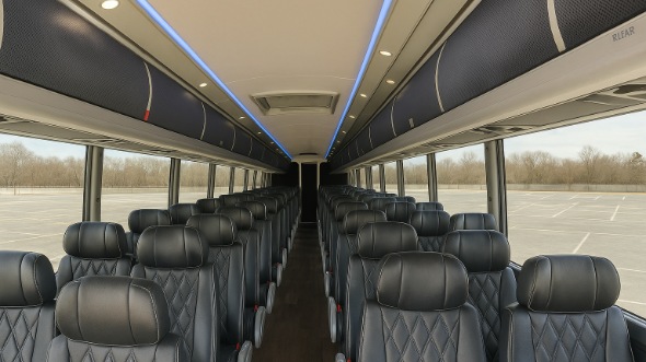Interior of Paterson Party Bus Company's 48 Passenger Charter Bus in Paterson