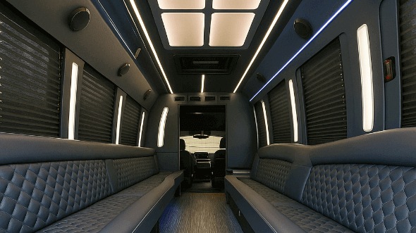 Interior of Clifton Party Bus Company's 50 Passenger Party Bus in Clifton