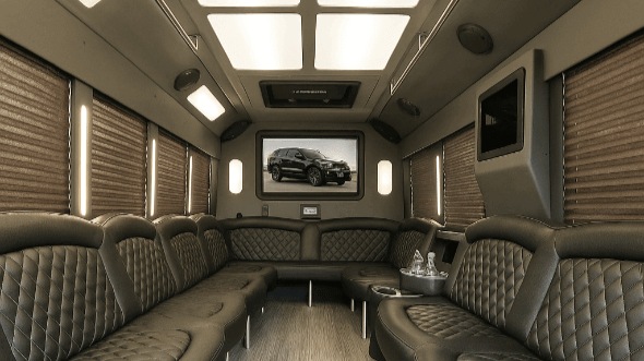 Interior of Wayne Party Bus Company's 50 Passenger Party Bus in Wayne