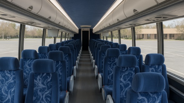 Interior of Paterson Party Bus Company's 51 Passenger Charter Bus in Paterson