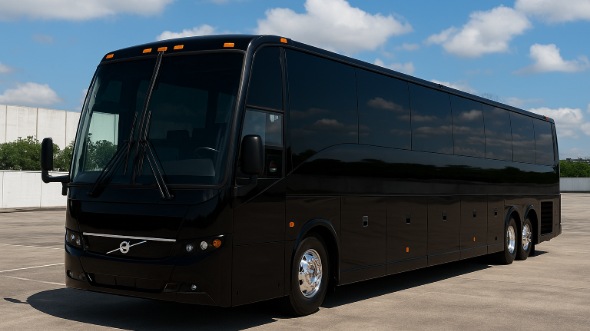 Exterior of Paterson Party Bus Company's 54 Passenger Charter Bus in Paterson