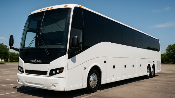 Exterior of Paterson Party Bus Company's 56 Passenger Charter Bus in Paterson