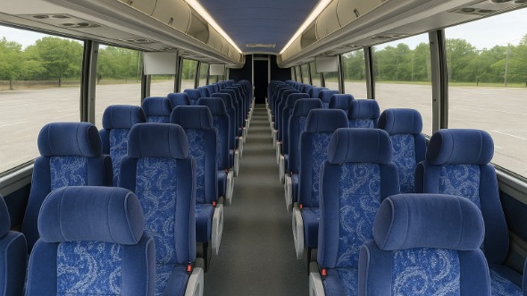 Interior of Paterson Party Bus Company's ADA Charter Bus in Paterson