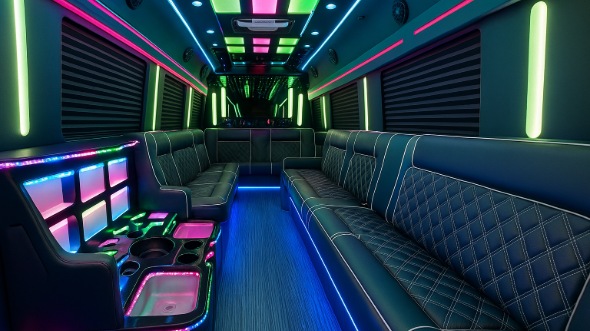 paterson 20 passenger party bus inside