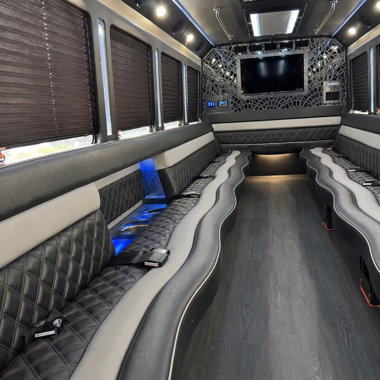 28 Passenger Party Bus Interior