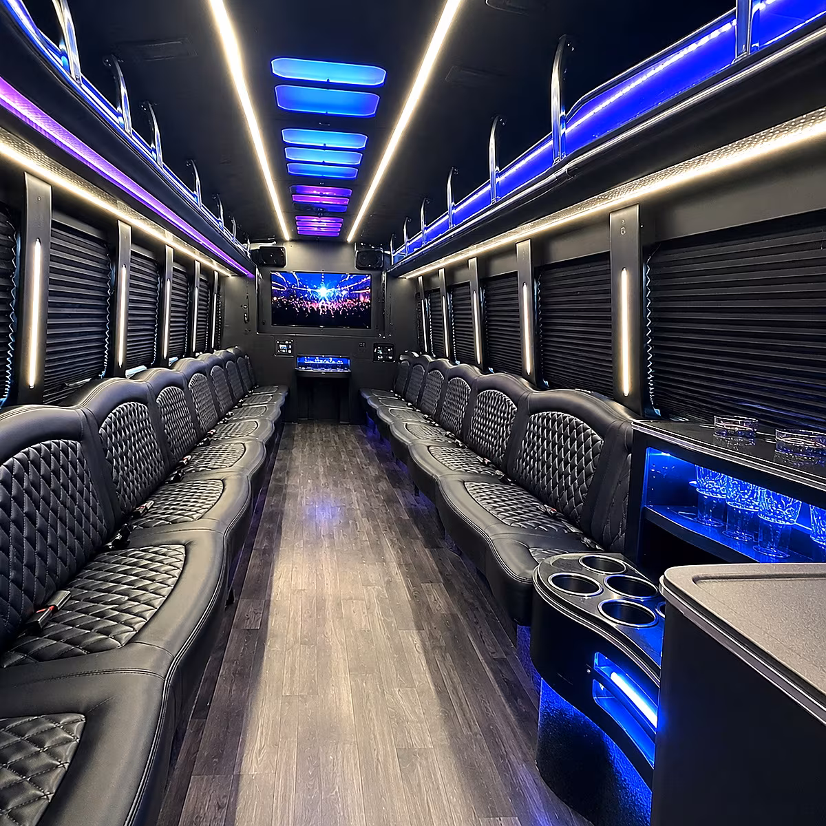 Paterson Concert & Music Festival Transportation party bus interior