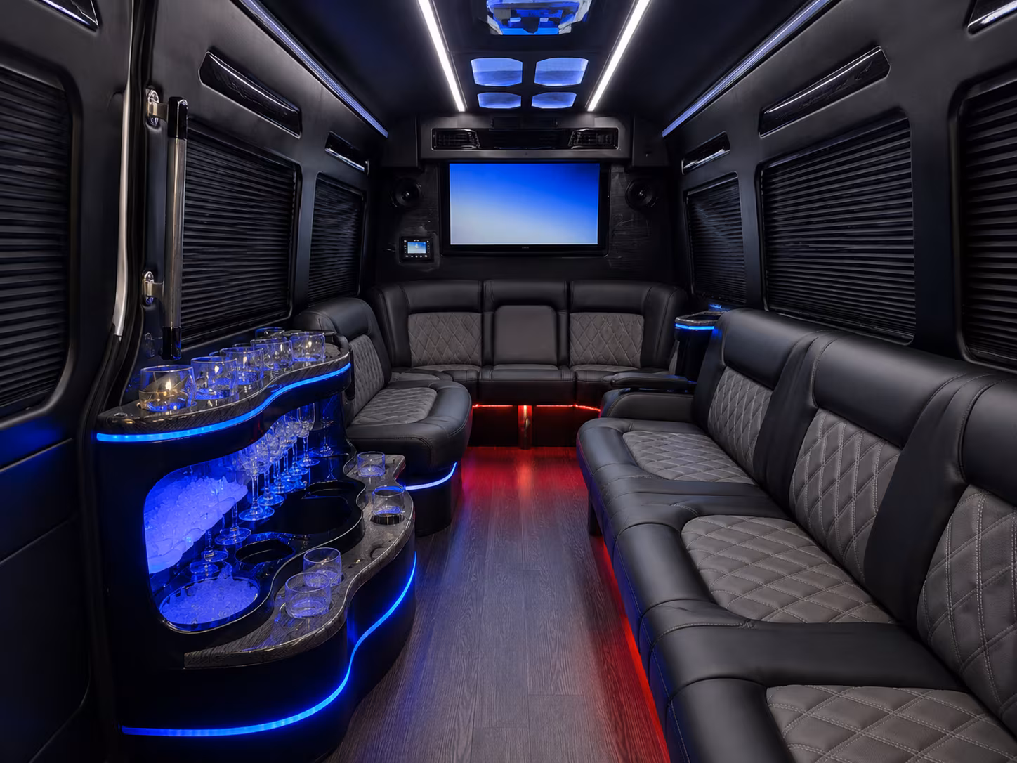 Paterson Corporate Transportation party bus interior