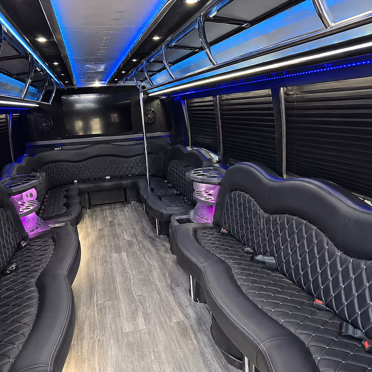 Paterson Private Event Transportation party bus interior
